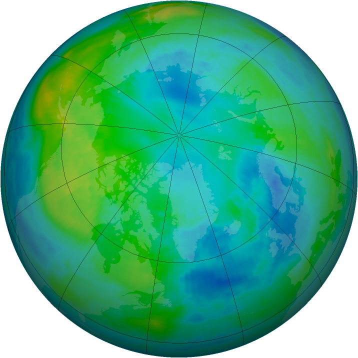 Arctic ozone map for 23 October 1983